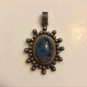 Moonstone Pendant with Sterling Silver Sunburst